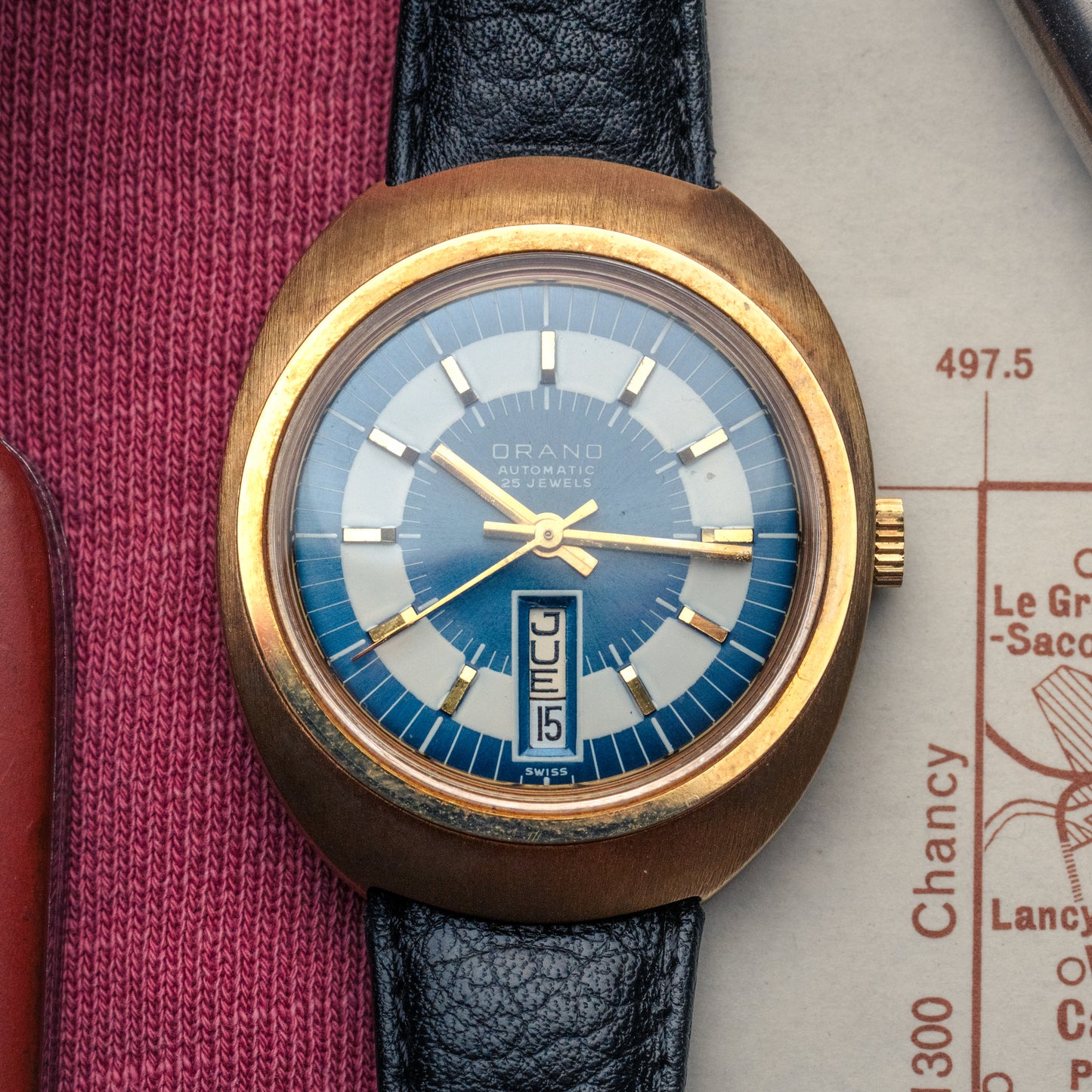 Orano Day Date Bleu NOS