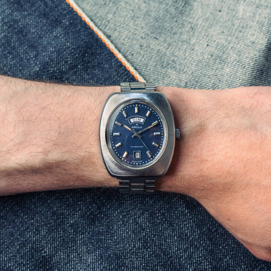 Arola Day/Date cadran bleu