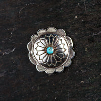 Broche Navajo argent et turquoise